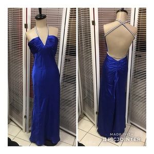 Beautiful blue crystal evening gown